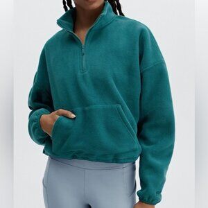 Fabletics XS Crop Sweaters Sweatshirts Cozy Winter Green Pocket Oversized Lounge